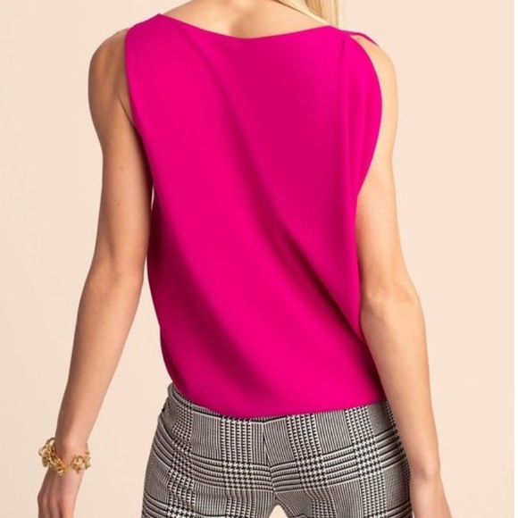 NWT Trina Turk Sunset Asymmetrical Top in Warm Magenta - small - Picture 3 of 10